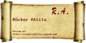 Röcker Attila névjegykártya